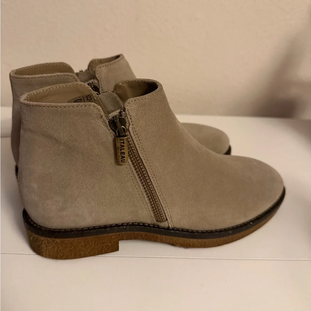 ITALEAU | Waterproof Foliana Booties Taupe Lavato Size 36 Made in Italy